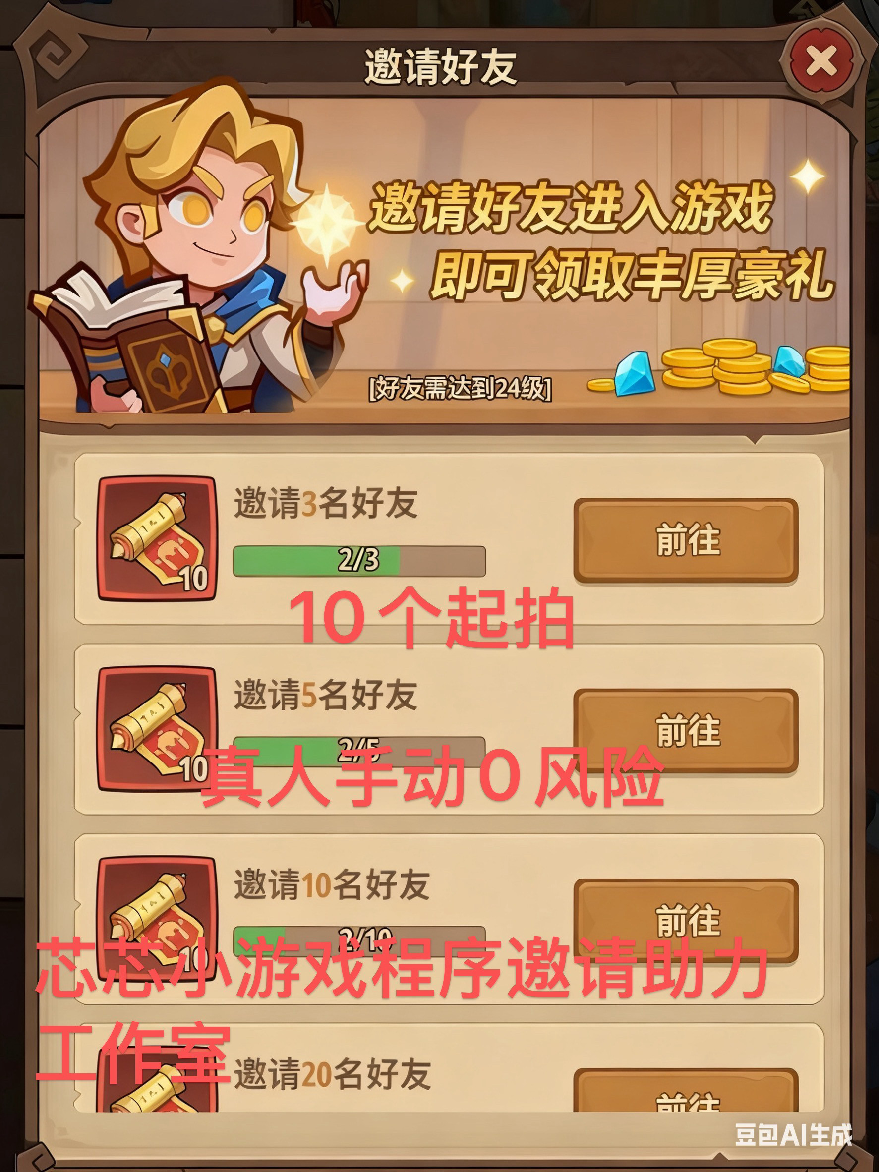 吨吨战纪小程序游戏邀请好友新用户 兑换码30个起拍 微信抖音