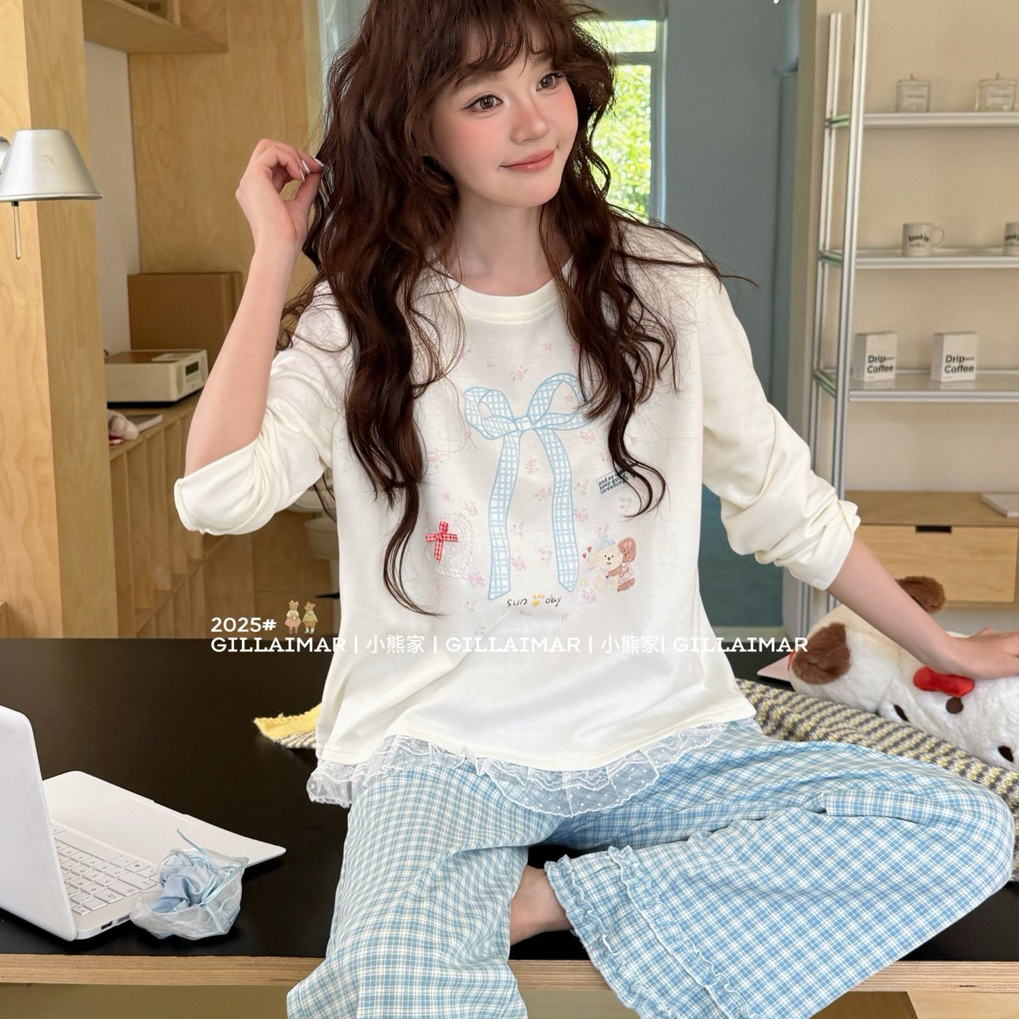 GillAimar小熊家睡衣女秋季甜美