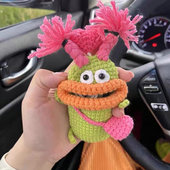 香肠嘴汽车钥匙包套diy手工编织钩针丑萌可爱自制创意送毛线挂件