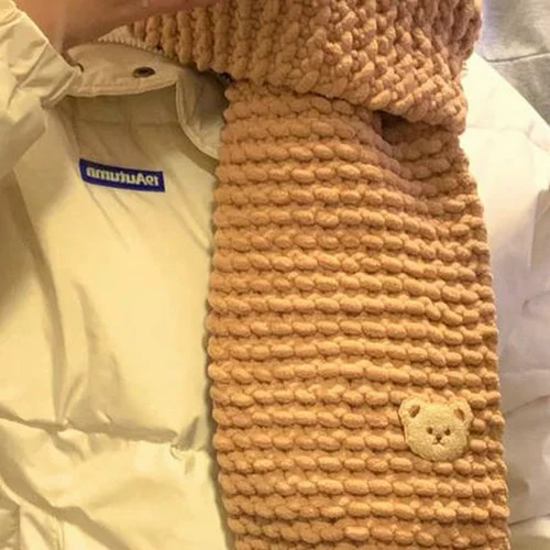 Плетеный шарф ручной работы, клубок пряжи, набор материалов подходит для мужчин и женщин для друга, с медвежатами, «сделай сам»
