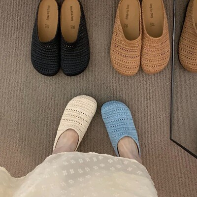 夏外沙穿滩软底懒人鞋一脚蹬平底
