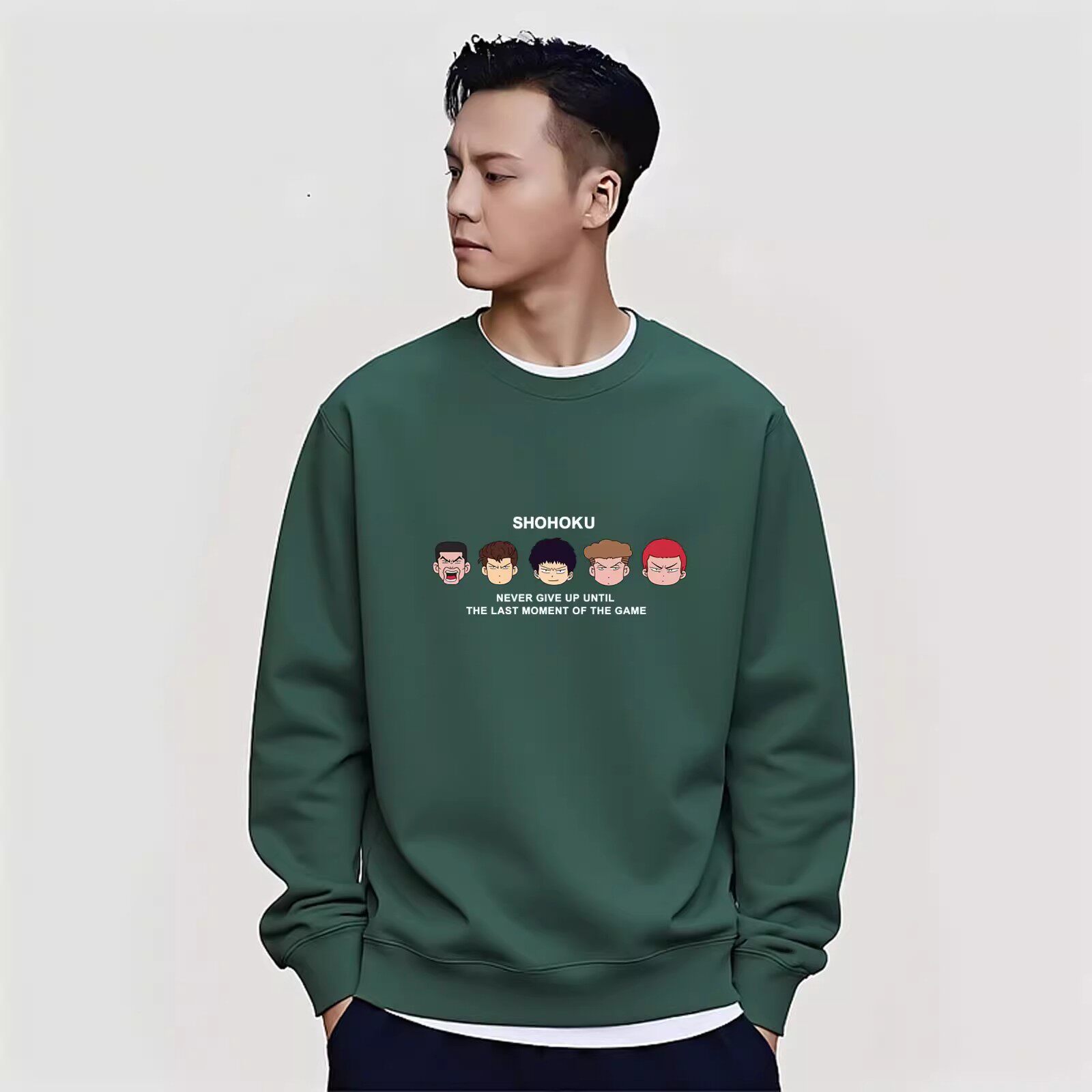 香港潮牌陈伟霆圆领纯棉卫衣男秋冬新款加绒潮流简约情侣套头上衣