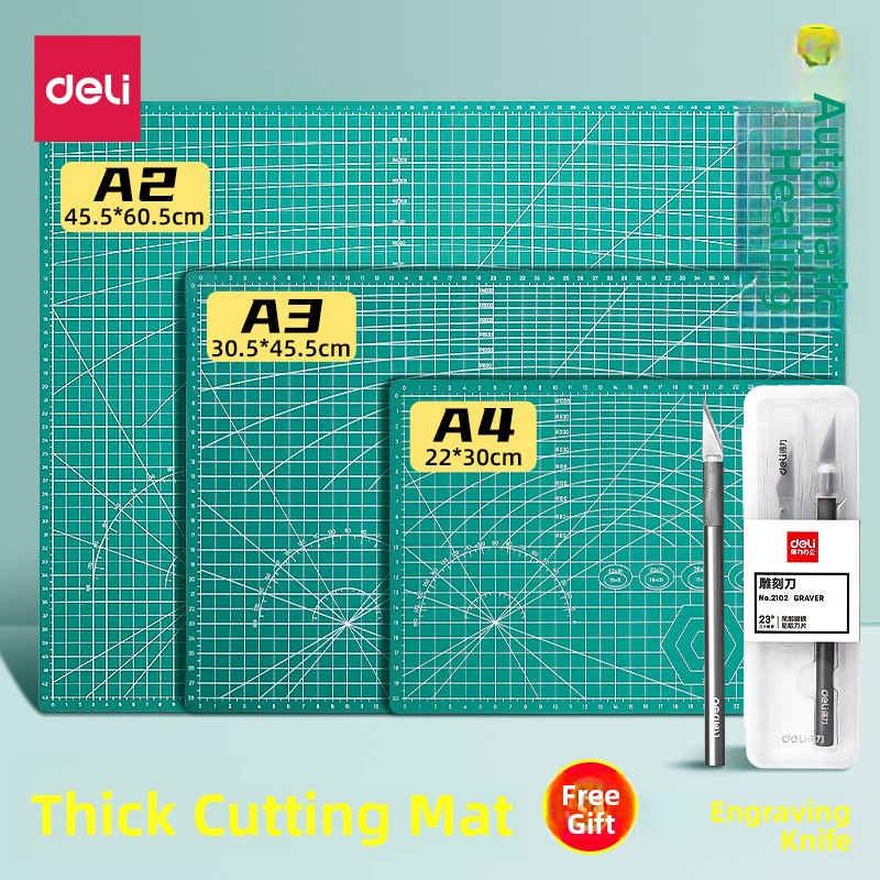 得力A4切割垫板手工A2切割板手账大号手工模型美术垫板鼠标垫绘画