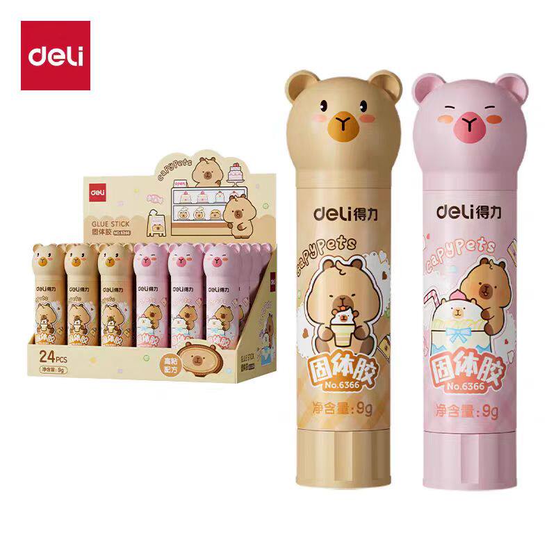 得力卡通固体胶棒ins高颜值小学生手工无甲醛幼儿园美术用品胶棒