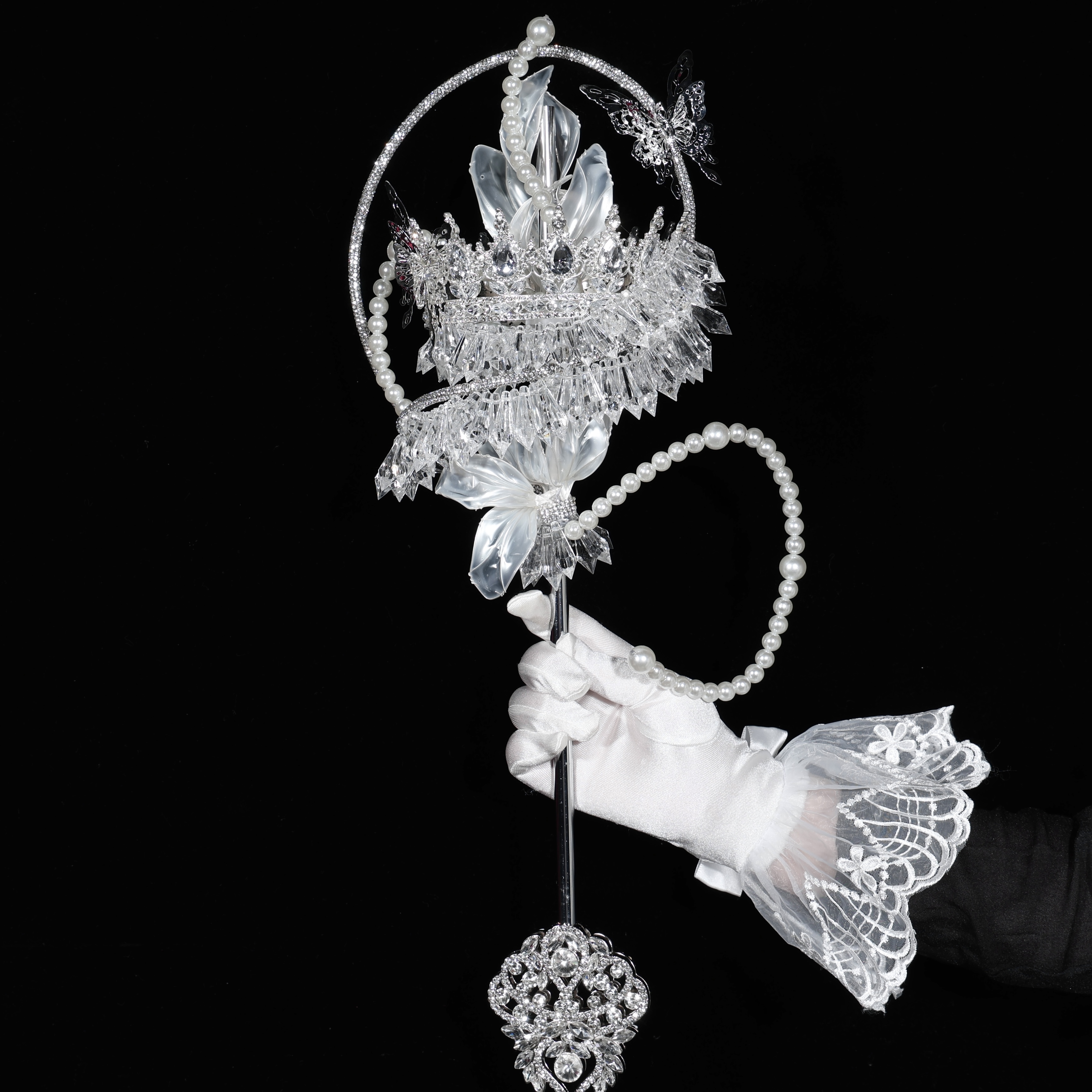 权杖手捧花婚礼新娘高级diy材料成品新婚公主重工婚纱礼盒水晶