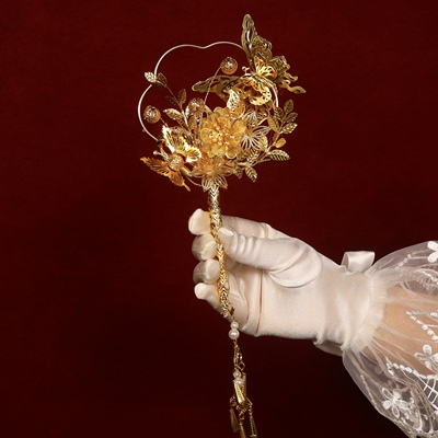 团扇结婚新娘扇子秀禾迷你小扇子