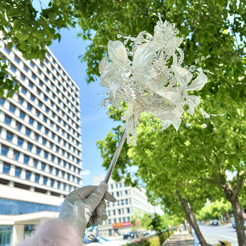 权杖手捧花diy材料包新娘结婚出嫁手工自制女王水晶婚纱礼物成品
