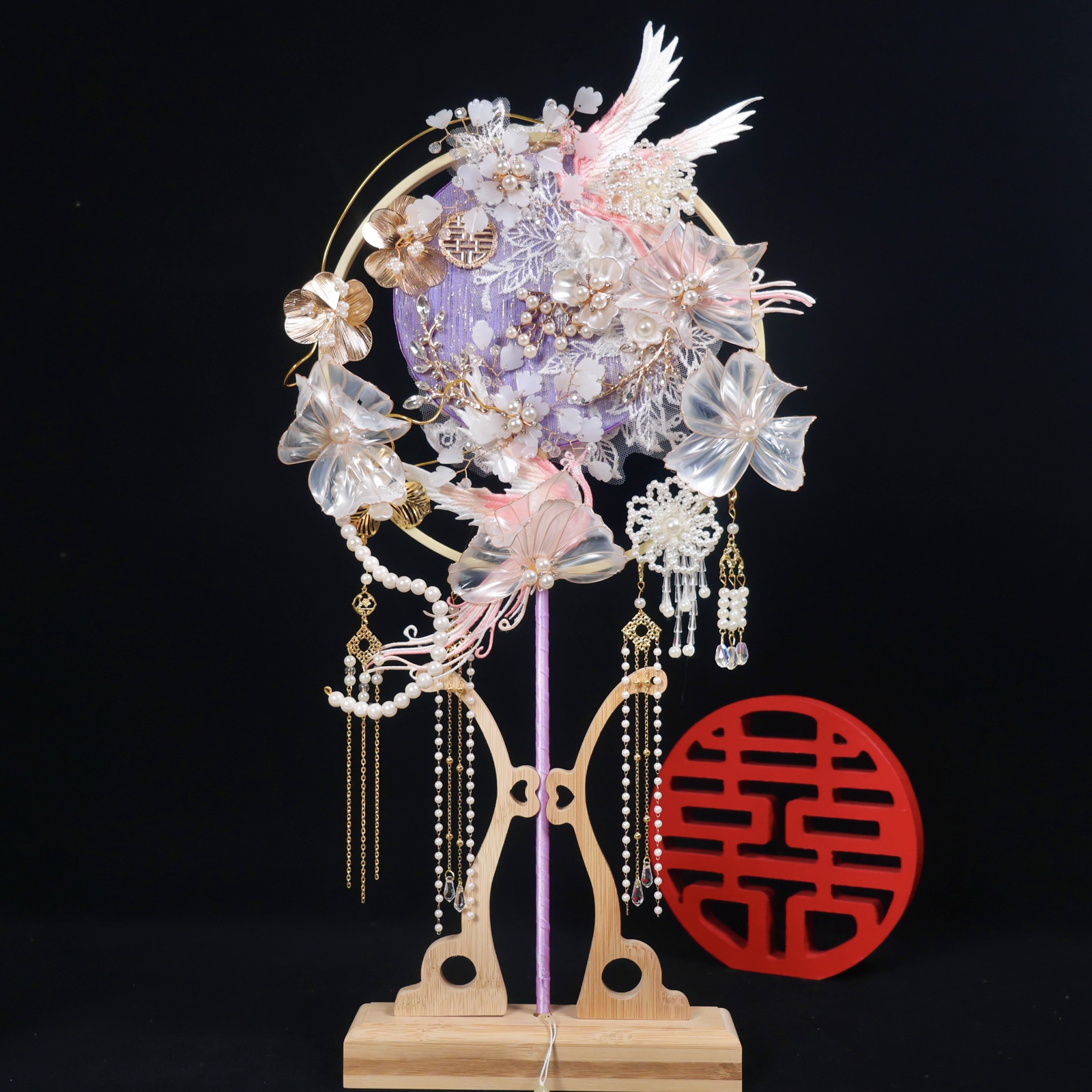 团扇结婚新娘材料diy秀禾双面