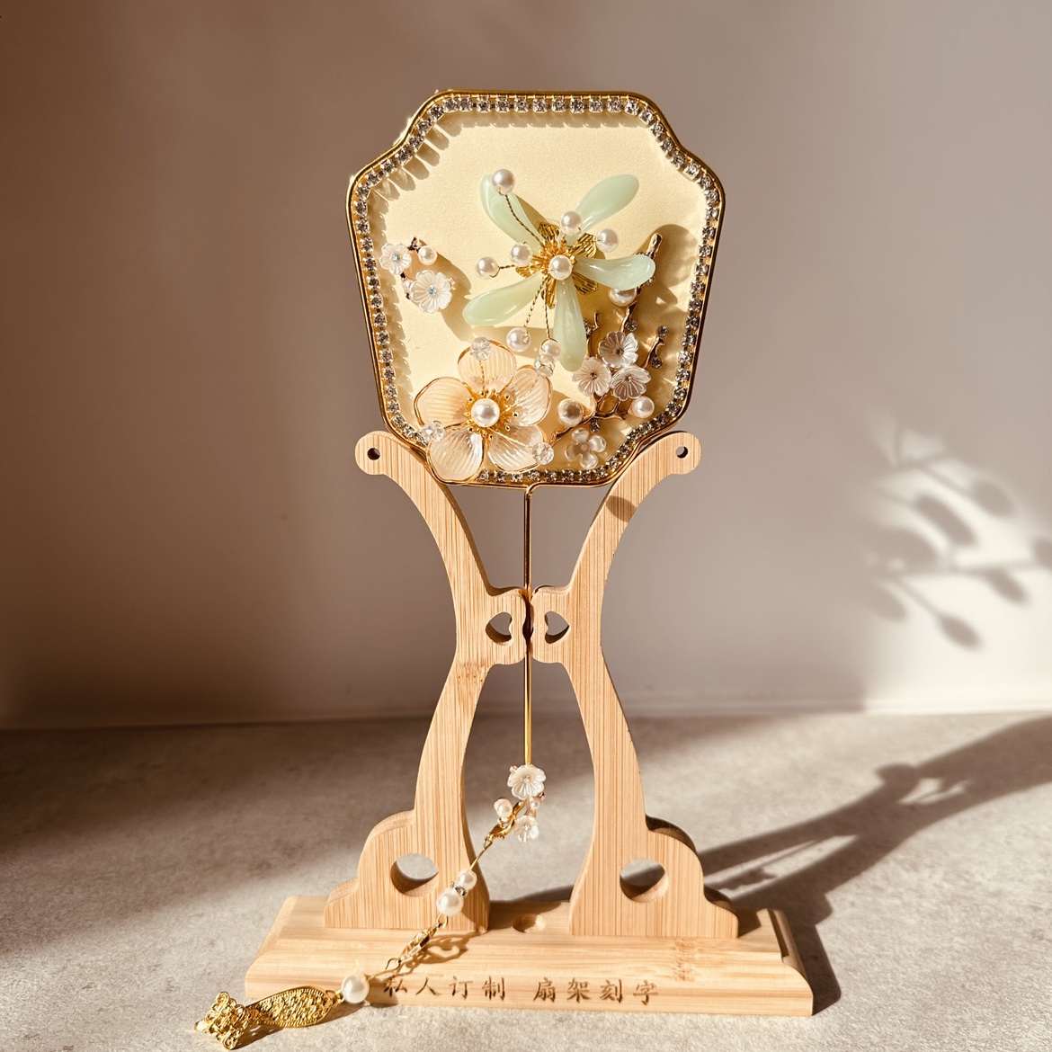 新中式小扇子新娘改良旗袍后古装拍摄婚礼喜扇拍摄道具迷你扇团扇