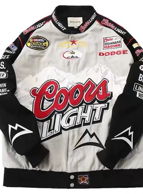 dudack2024新款杜戴克男女潮牌机车棒球服刺绣拼接嘻哈滑雪外套