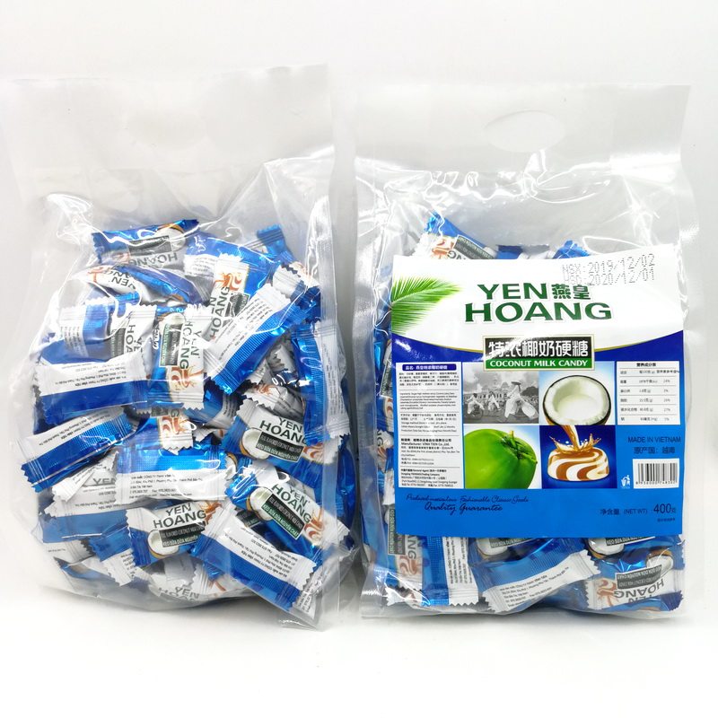 包邮越南燕皇椰子糖特浓椰奶糖硬糖400g进口休闲零食喜糖儿时味道