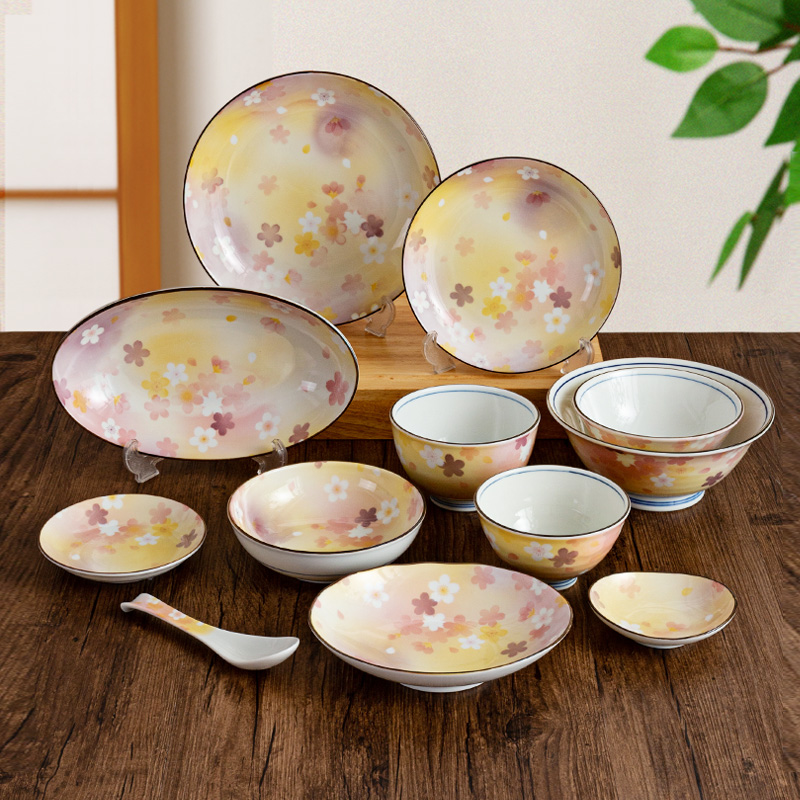 千代源馥郁繁花日本进口碗盘餐具