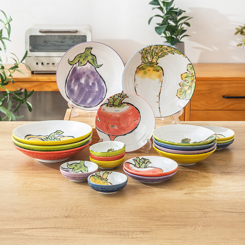 日本进口田园蔬菜系列釉下彩餐具