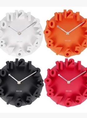 正版MEIDI 3D创意简约挂钟 客厅钟 静音 三维立体浮雕数字挂钟