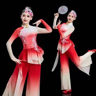 新款古典舞演出服女飘逸中国风2025新款中老年广场舞扇子舞服装