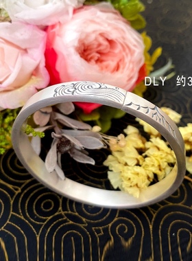 足银山海手工手镯～大理新华银匠村雪花银