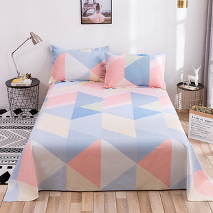 凉席宿舍夏季 纯棉老粗布床单单件全棉100新款 单人枕套双人夏季