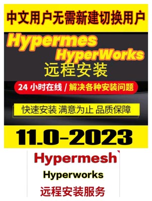 Hypermesh/ works中文英文11.0-2023各种版本远程安装