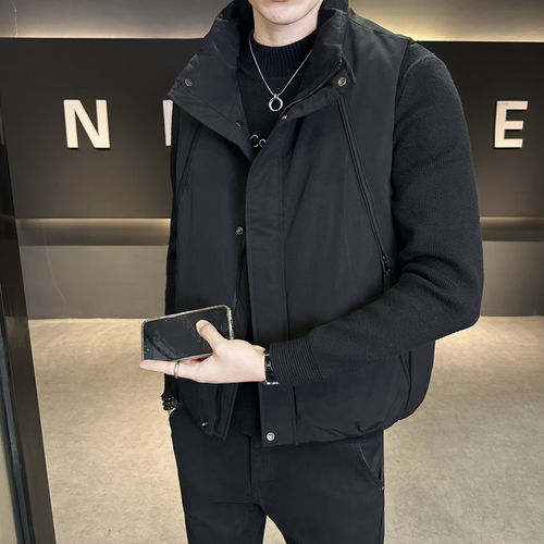 立体蓬松加厚羽绒服马甲男士冬季白鸭绒外穿保暖羽绒背心男装马夹