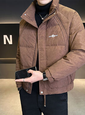 羽绒服男士短款潮牌立领冬季2026新款高端加厚内胆保暖外套男冬天