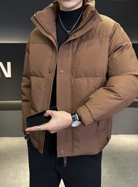 羽绒服男士2026年冬装新款时尚潮流立领上衣青年百搭保暖加厚外套