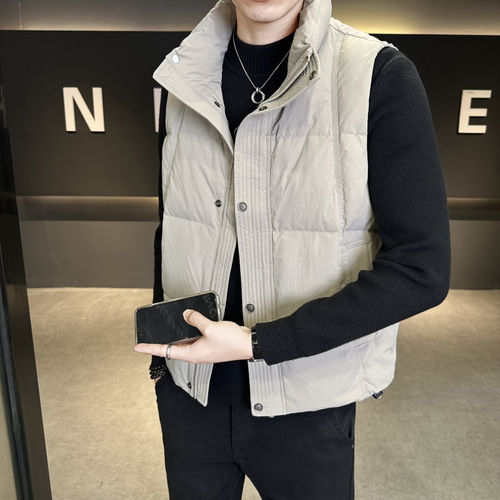 羽绒马甲男款秋冬立领加厚保暖坎肩背心潮流男装无袖休闲外套潮牌