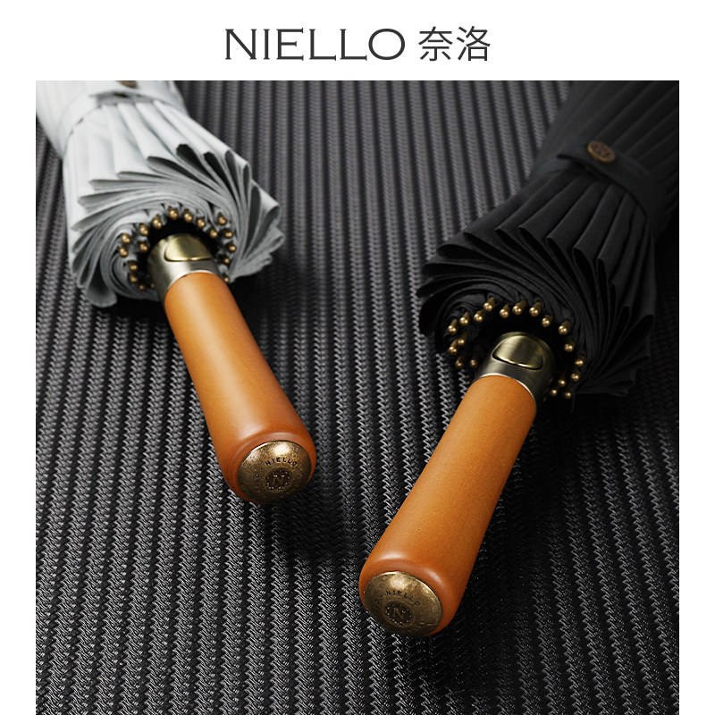 奈洛24骨超大号直杆雨伞藤木手柄双人抗风抗暴雨专用轻奢长柄雨伞