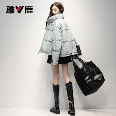 雅鹿两面穿短款羽绒服女冬季新款