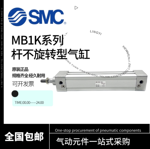 SMC杆不回转型标准气缸MB1KB/MD1KB32/40-50-100-150-200-300Z