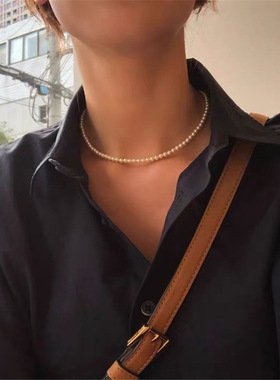 珍珠项链女锁骨链颈链