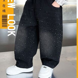 春秋装 百搭长裤 2026新款 时髦休闲裤 子潮 韩版 男女童宽松痞帅牛仔裤
