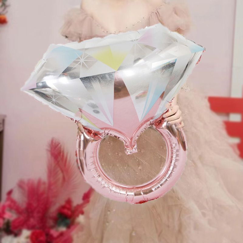 网红博主同款手腕大钻戒气球戒指铝膜气球求婚表白结婚婚礼装饰