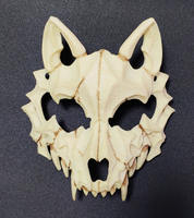 Halloween half-face costume with 2D characters, dragon God, tiger, Yaksha, Tengu, human and Wolf cosplay, white bone skull mask thumbnail 6