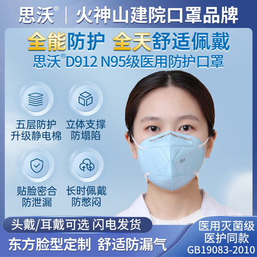 思沃N95级医用防护口罩立体透气