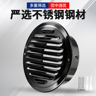 不锈钢风帽平头油烟机排烟管外墙通风排风口室外防风罩厨房出风口