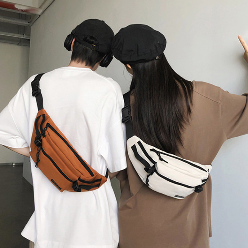 原宿风斜挎包男款小型胸包运动青少年外出小挎包骑行腰包背包女
