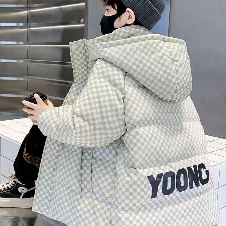 洋气羽绒棉服格子冬季加厚外套