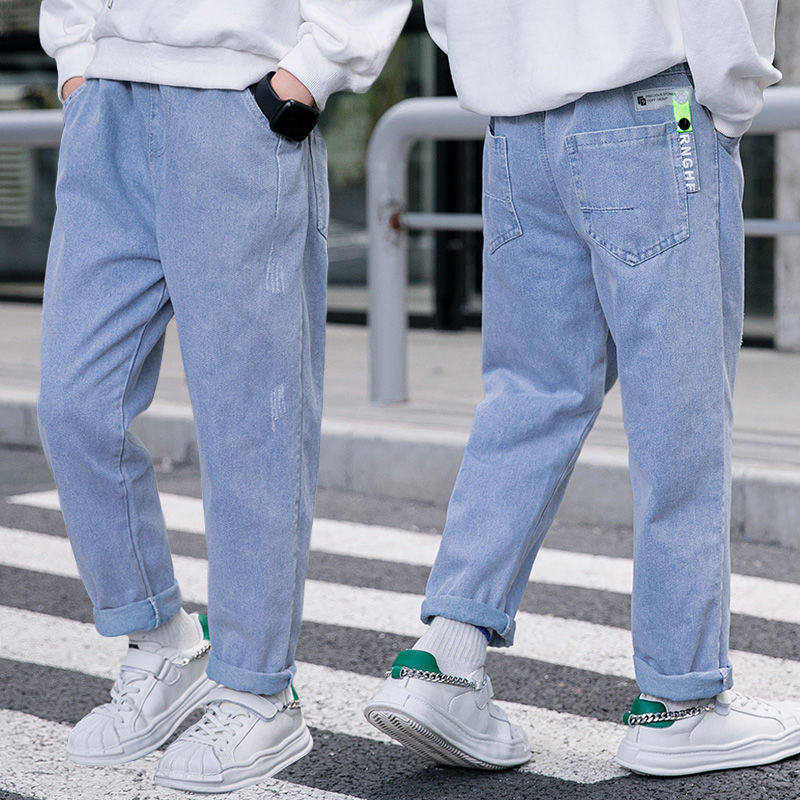 男童牛仔裤童装2024新款儿童中大童潮款薄款春款男孩帅气裤子春秋