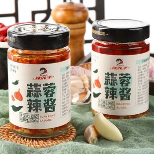辣妹子蒜蓉辣酱180g湖南特产下饭菜拌面香辣火锅下饭瓶装官方正品