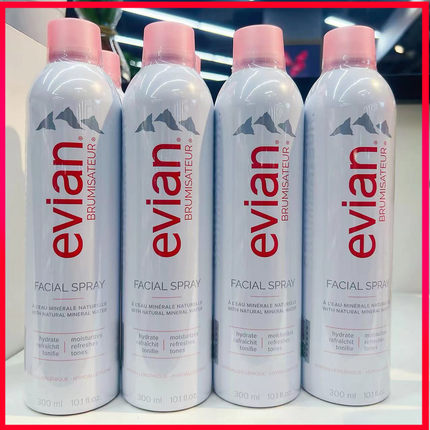 包邮法国Evian依云天然矿泉水喷雾爽肤水300ml补水保湿定妆化妆水