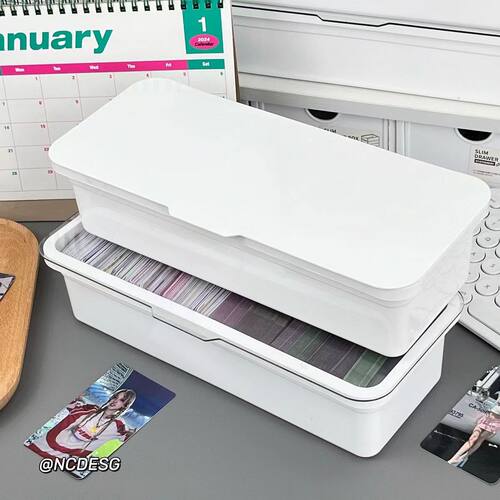 透明大容量翻盖收纳盒咕卡卡套盒