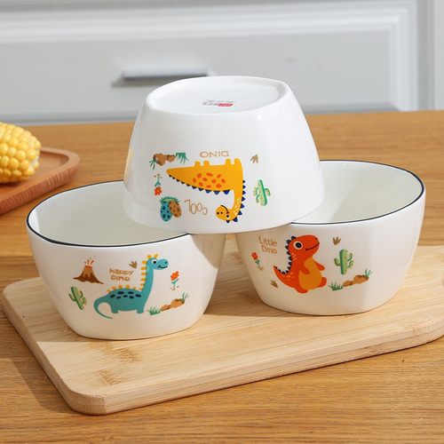 创意卡通可爱萌宠恐龙饭碗餐盘组