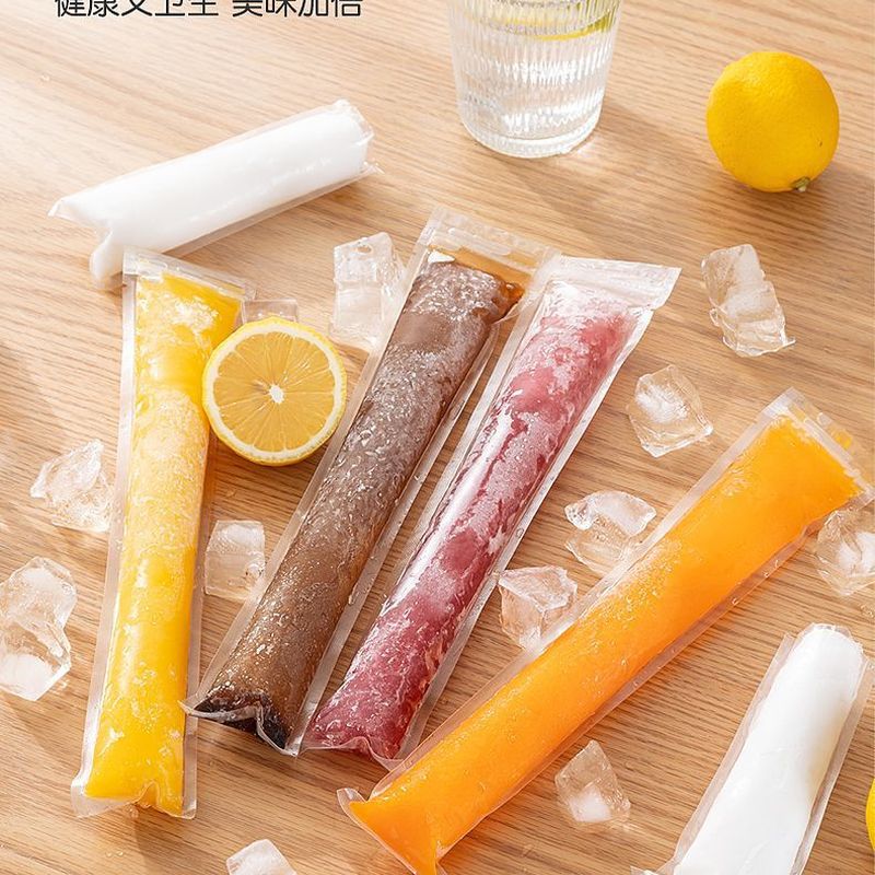 一次性棒棒冰袋食品级碎碎冰冰袋自封口的透明棒冰袋子冰棒袋加厚