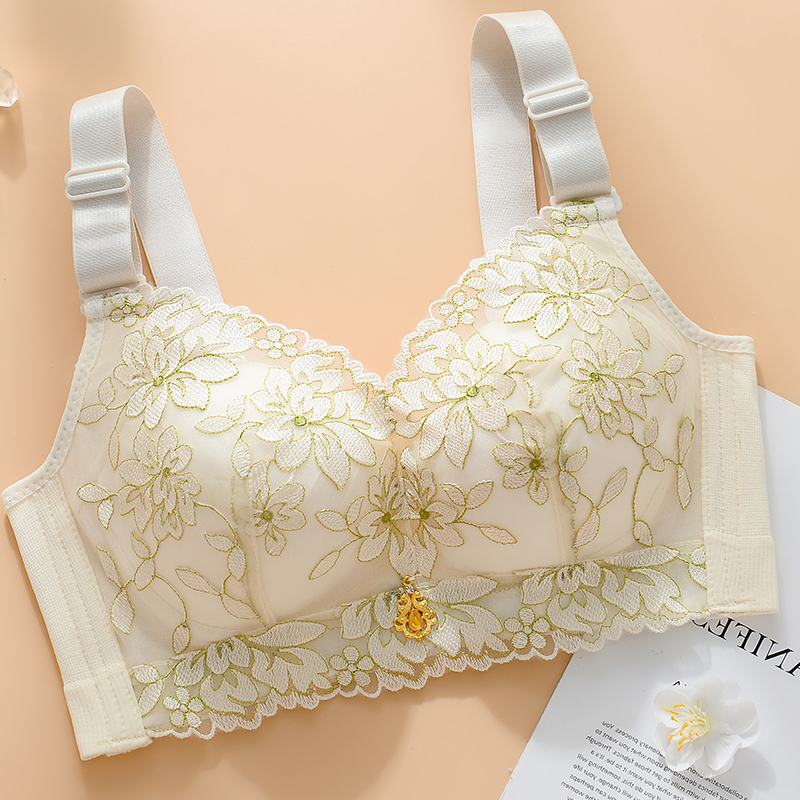 刺绣内衣无钢圈聚拢调整型文胸