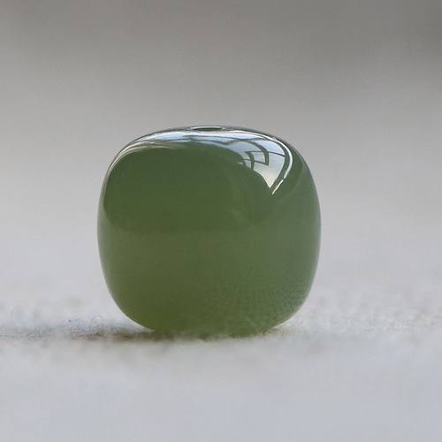 天然玉石散珠湖水绿桶珠老型玉石珠子文玩配饰手串配珠单珠配件