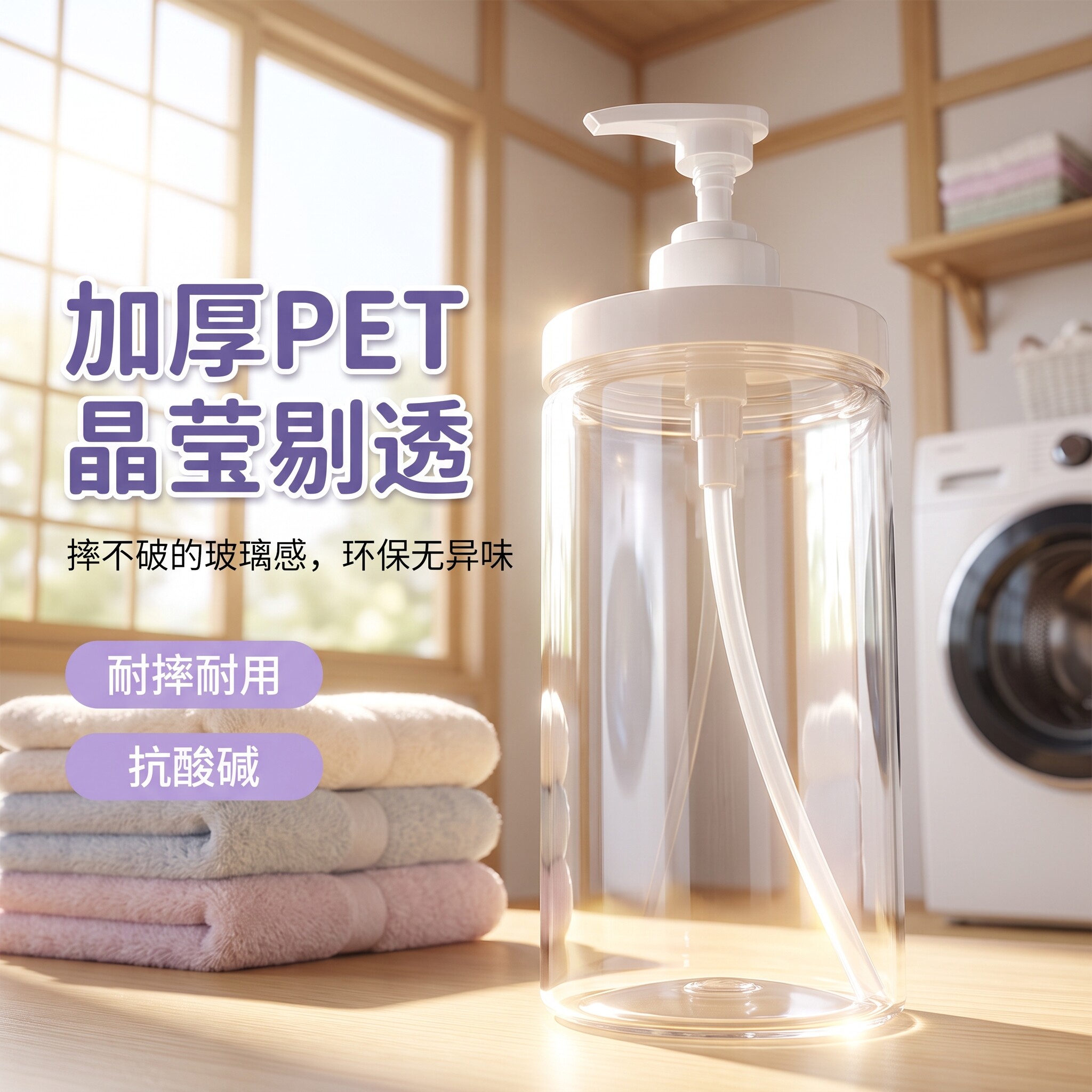 大容量洗衣液分装瓶按压瓶装洗衣液替换装专用大口径空瓶子收纳瓶