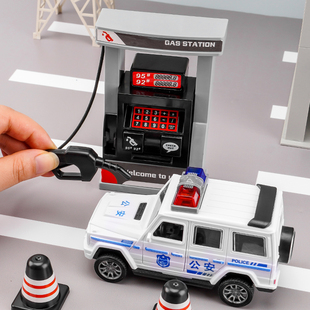 儿童加油站玩具模型合金小汽车会唱歌加油枪站男孩停车场过家家