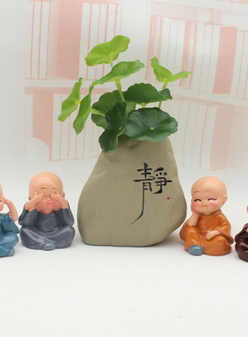 小和尚客厅书房中式禅意酒柜摆件