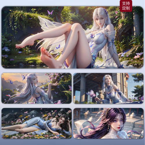 动漫美女超大鼠标垫键盘垫二次元国漫女神桌垫定制