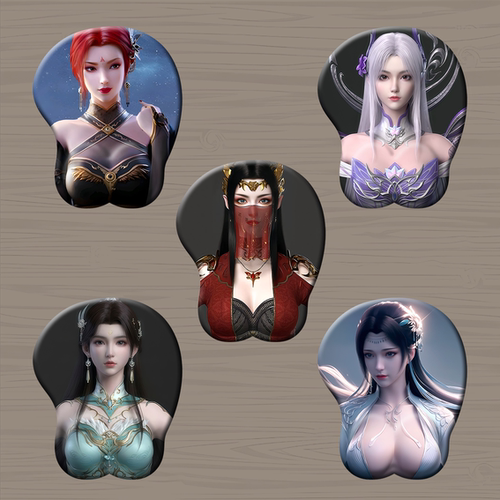 3D胸立体护腕硅胶鼠标垫二次元游戏禁欲系防腱鞘炎护腕垫斗破苍穹